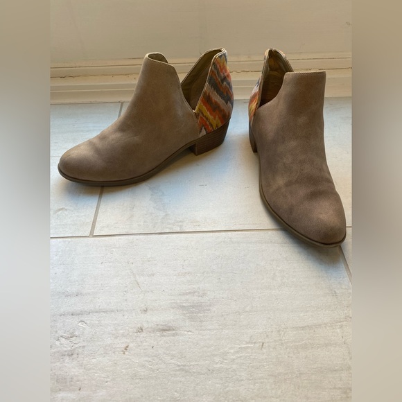 Suede and Embroidered Ankle Booties - Picture 2 of 6